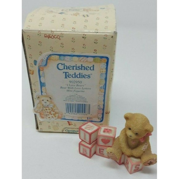 Cherished Teddies 902950 Bear with love letters I LOVE BEARS Figurine Enesco - Picture 4 of 4